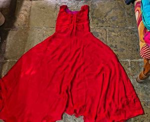 Elegant Red Flowy Maxi Dress