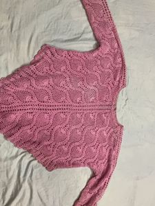 Pink Crocheted Sweater