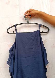 Navy Blue Layered Ruffle Top | Size M