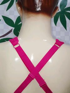 (400)Hot Pink Lace Bralette
