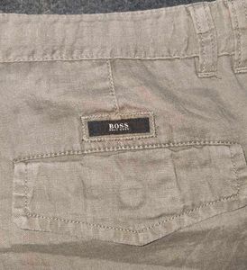 HUGO BOSS 'Relaxed Fit' Linen-Blend Chino Trousers