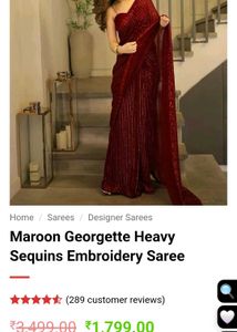 Beautiful Maroon 😍Sequined Saree