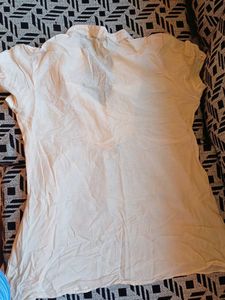 Cream Ruffled V-Neck Top