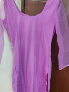 Party Wear Purple Net Suit