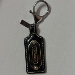 OG Coach Black Leather Keychain