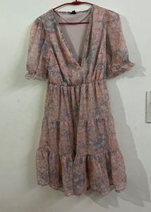 Flowy Floral Tiered Midi Dress