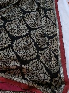 Maroon Embroidered Saree
