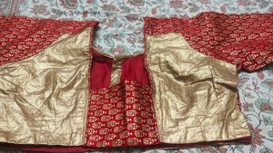 Red &amp; Gold Brocade Blouse