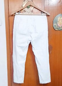 White denim cotton Ripped Jeans for girls/women