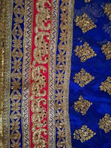 Stunning Blue &amp; Gold Embellished Lehenga Choli