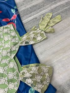 Blue Floral Skirt set