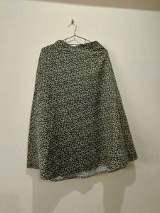 Vintage Floral Print Midi Skirt