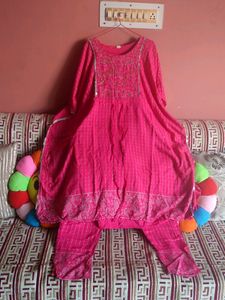Mirror Embroidery Kaftan With Pant Set
