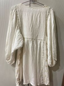 Boho Embroidered White Kurta