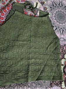 Green Crochet Halter Top