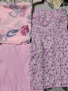 Pink Floral Kurta Set with Dupatta