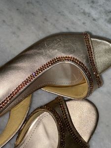 Elegant Gold Embellished Heels