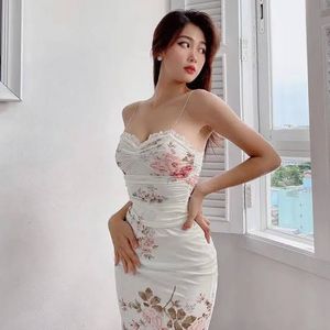 Floral Print Strapless Midi Dress