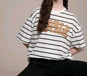 Striped "World Explorer" T-Shirt