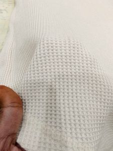 Cream Waffle Knit Long Sleeve Top