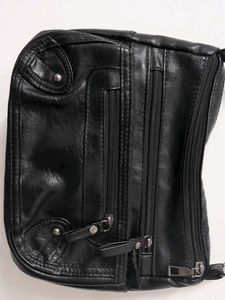 SAVANA Black Faux Leather Bag