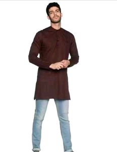 Khadi Men's Brown Kurta