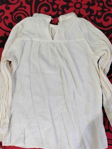 46.Elegant White Embroidered Blouse