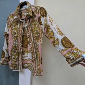 Fashion Nova Baroque Print Button-Up Shirt