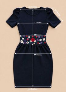 NAVY BLUE PUFF SLEEVE DRESS