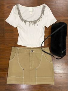 H&M Rhinestone Crop Top