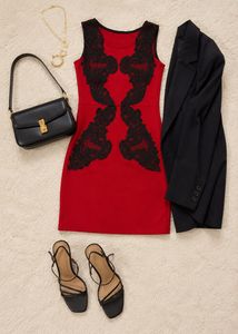 Stunning Red Lace Detail Dress❤️