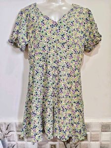 Floral Puff Sleeve Mini Dress