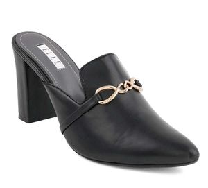 Chic Black Loafers with Gold Accent