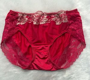 Red Lace Trim Briefs