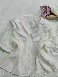 Chic White Peter Pan Collar Top