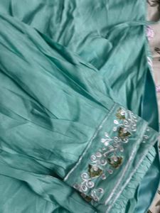 Embroidered Teal Kurta