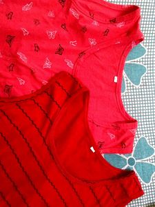 Pack of 2 Red Sleeveless Tops
