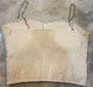 Lace Chain Strap Crop Top
