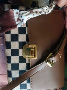Stylish Handbag with Scarf Detail