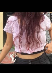 Cute Lavender Ribbed Crop Top