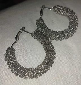 Silver Designer Hoop Earrings