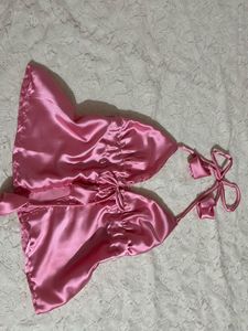 Babydoll backless halter top