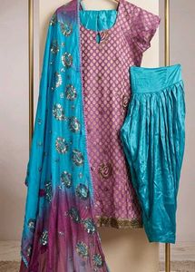Handcrafted Magenta Kurta &amp; Dhoti Set