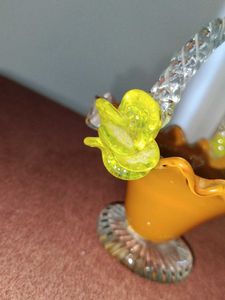 Vintage Amber Glass Basket