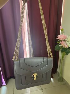 Love Bvlgri Chic Gray Crossbody Bag