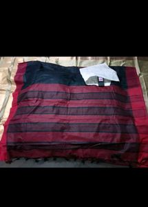 BrandNew GunturHandloom Saree with Striped Pallu