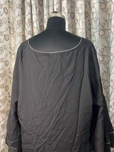 Elegant Black Kurta with V-Neck