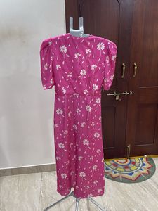 Fuchsia Floral Wrap Dress