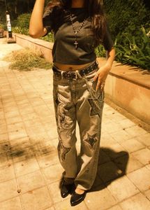 Y2K Graphic Print Jeans