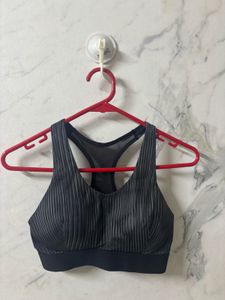 Decathlon Black Textured Sports Bra
